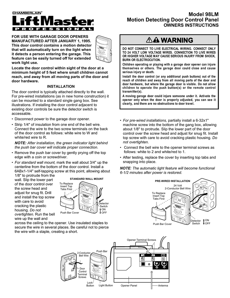 Chamberlain 3575 3 Hp Garage Door Opener User Manual Manualzz Com