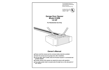 Installation Section Pages 12 27 Chamberlain 8100m Installation Section Pages 12 27