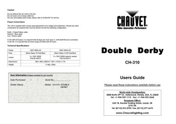 Chauvet Ch-310 Musical Instrument User Manual | Manualzz