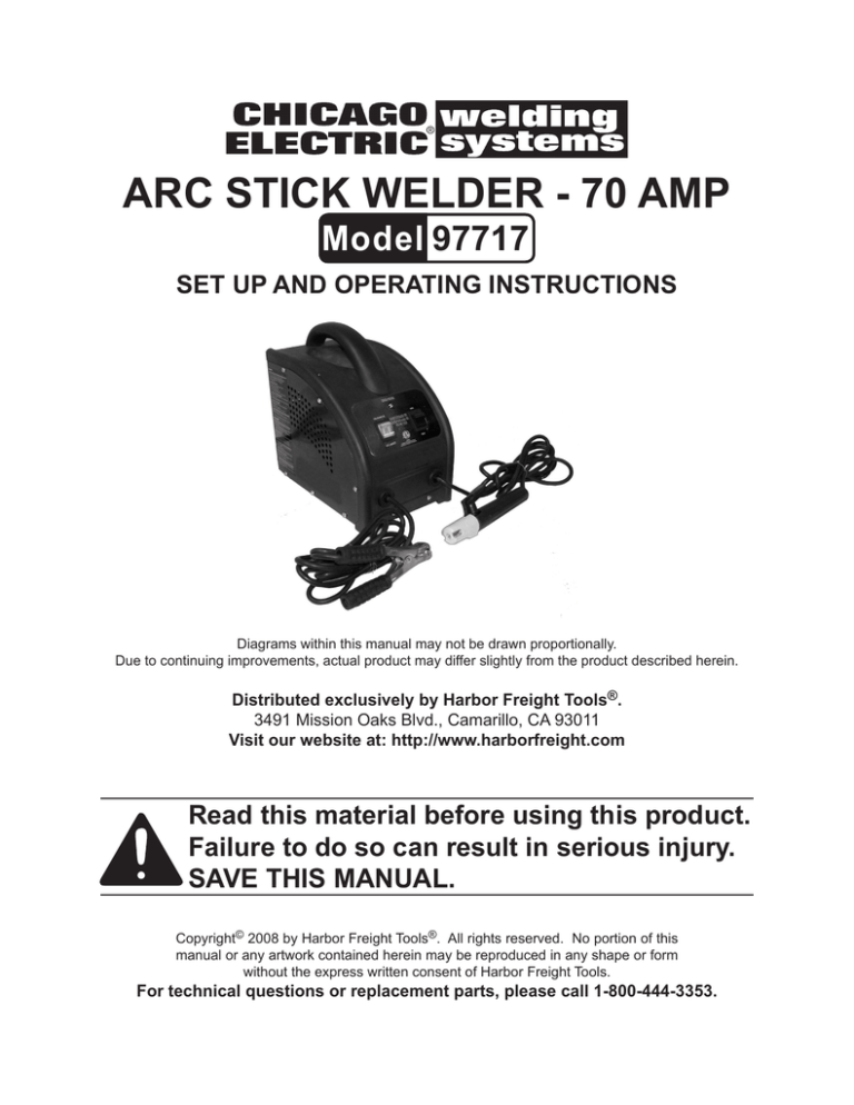 Chicago Electric 97717 Welder User Manual Manualzz