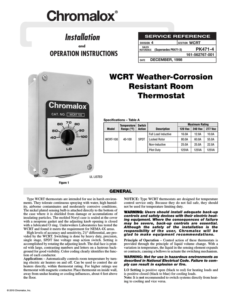 Chromalox Pk471 4 Thermostat User Manual Manualzz