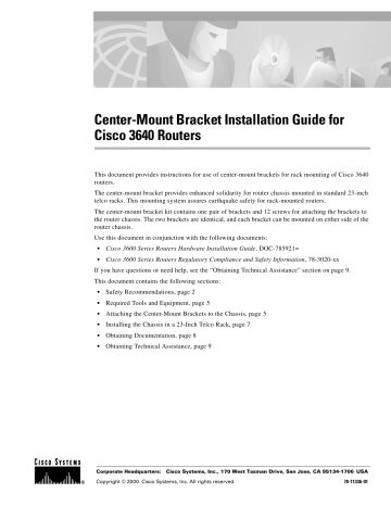 Cisco Systems 3640 Network Router User Manual | Manualzz