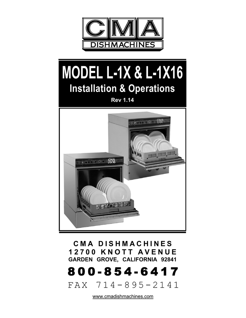 Cma Dishmachines Parts & Manuals