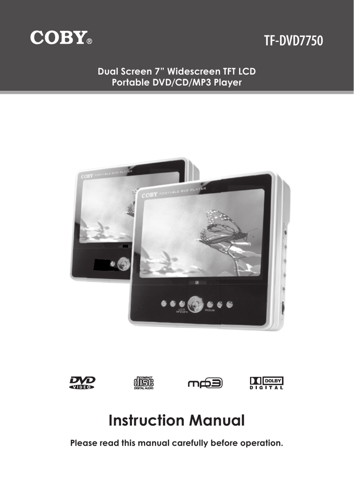 COBY electronic TFDVD7750 Portable DVD Player User Manual Manualzz