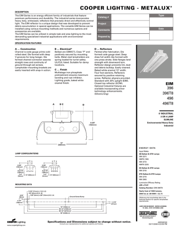Cooper Lighting 248PG Indoor Furnishings User Manual | Manualzz