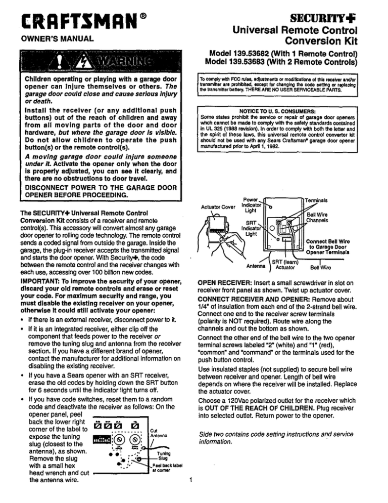 Craftsman 13953682 13953683 User Manual Manualzz