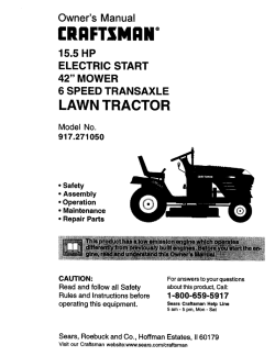 Craftsman riding lawn discount mower model 917 manual