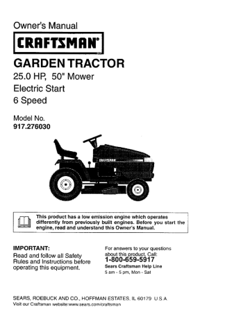 Craftsman 917.271653 Lawn Mower User Manual | Manualzz