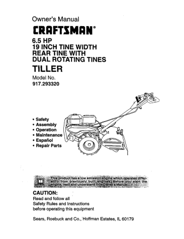 Craftsman 917.289281 Lawn Mower Owner's Manual | Manualzz