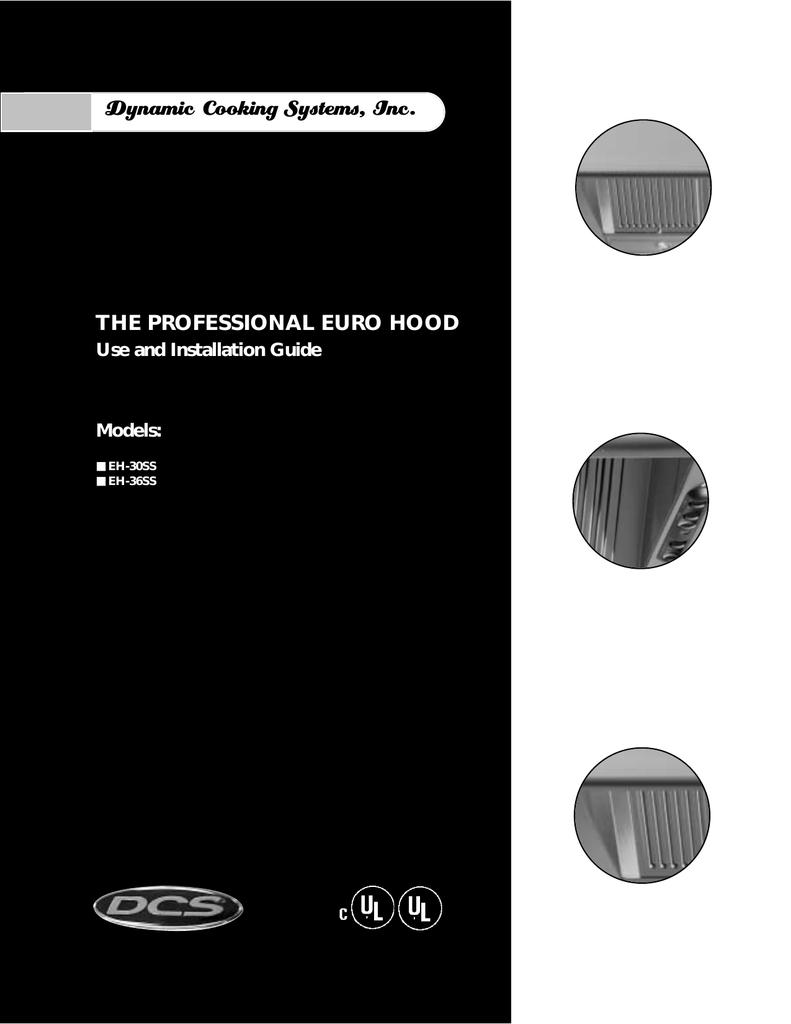 DCS EH30SS Ventilation Hood User Manual Manualzz