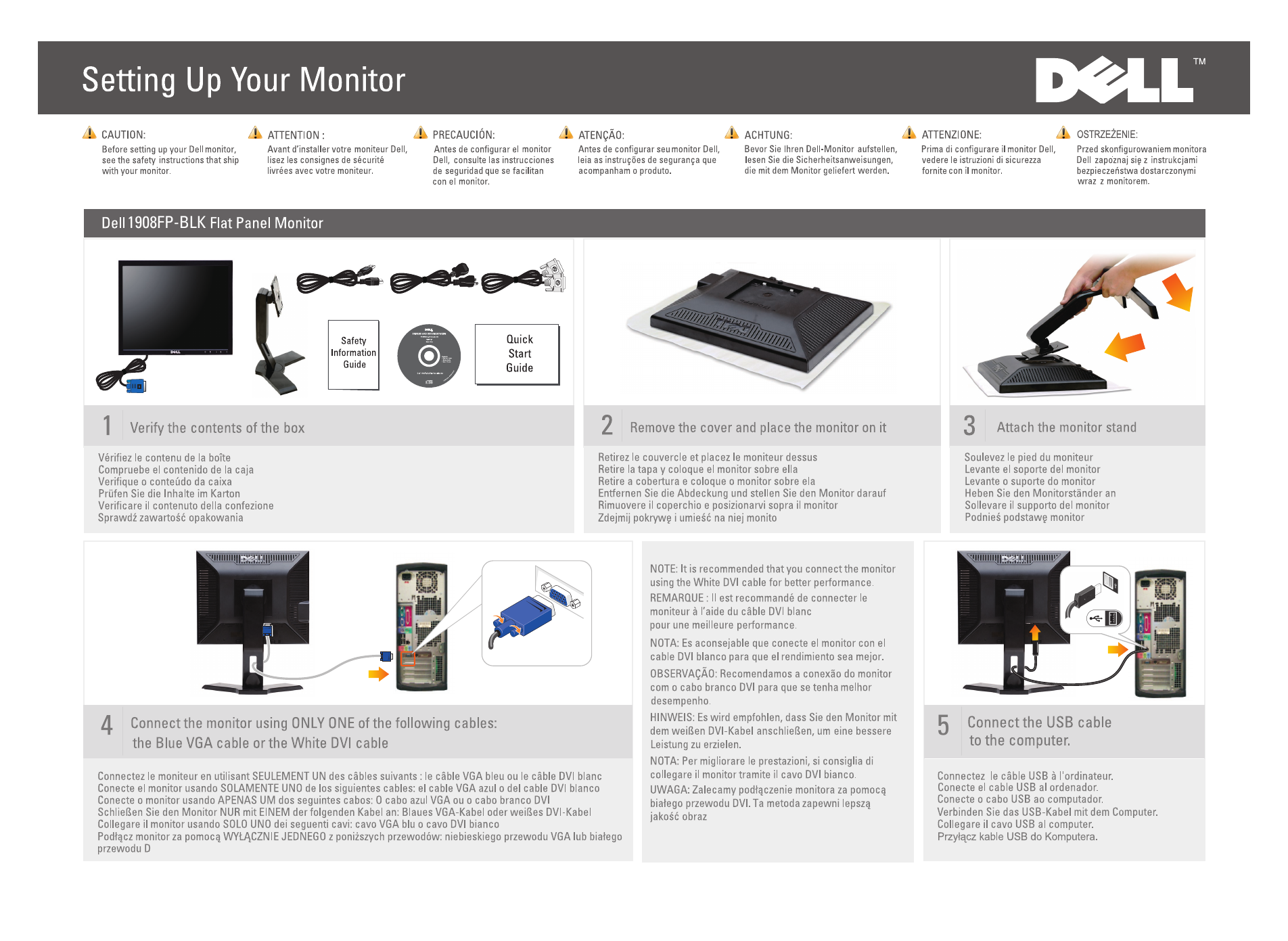 Dell 1908FP-BLK Computer Monitor User Manual | Manualzz