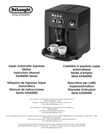 DeLonghi EAM4000 Espresso Maker User Manual | Manualzz