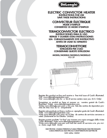 DeLonghi HS15F Fan User Manual Manualzz