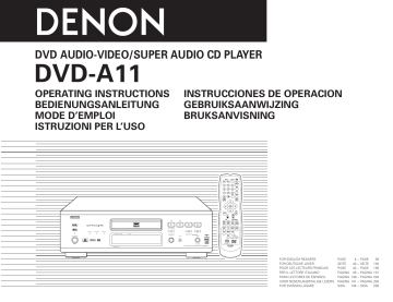 Denon DVD-A11 DVD Player User Manual | Manualzz