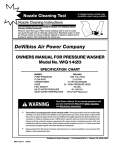 DeVilbiss WG1420 Pressure Washer Owner's Manual
