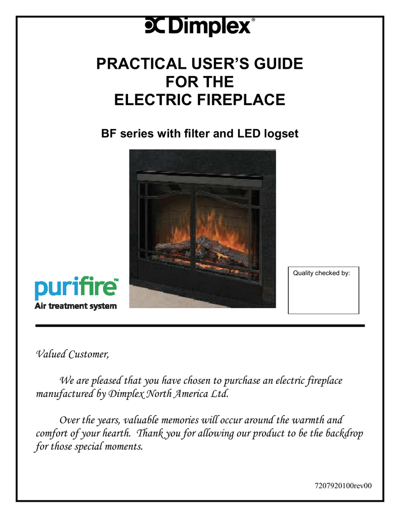 Dimplex Bf Series Indoor Fireplace User, Dimplex Electric Fireplace Manuals