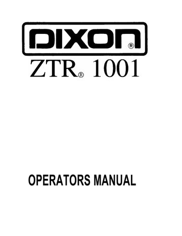 Dixon 1001 Lawn Mower User Manual | Manualzz