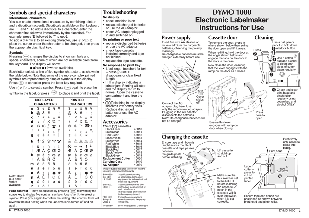 Dymo 1000 Printer User Manual Manualzz