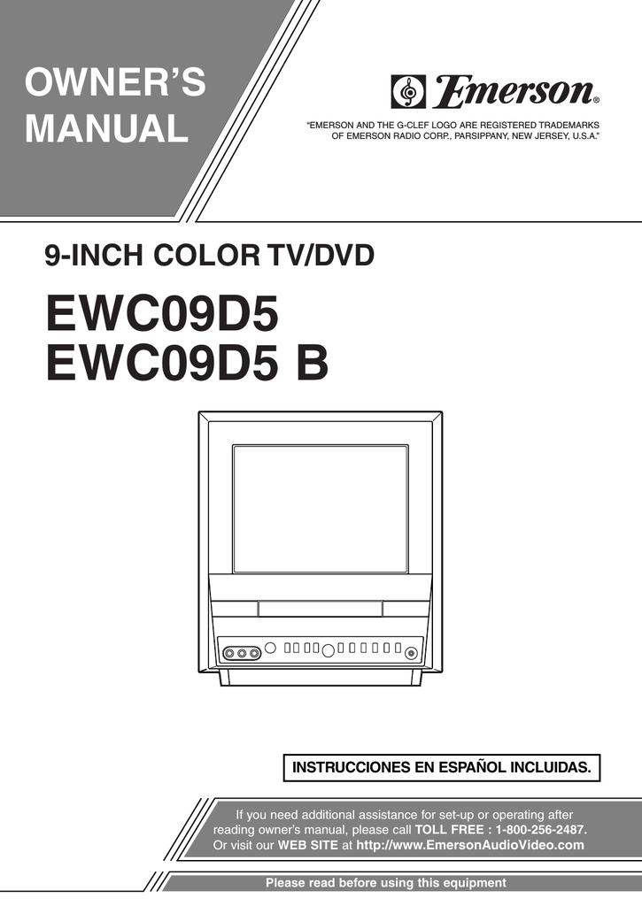 Emerson Ewc09d5 B Ewc09d5 Tv Dvd Combo User Manual Manualzz