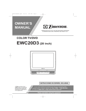 Emerson Ewcd3 Tv Dvd Combo User Manual Manualzz