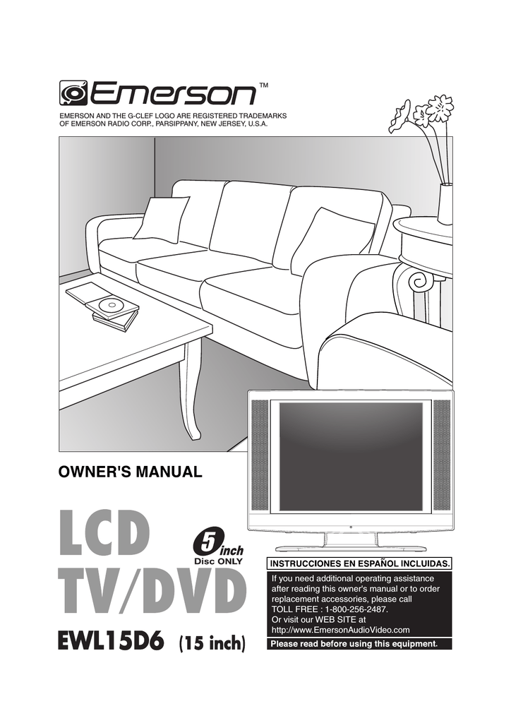 Emerson Ewl15d6 Tv Dvd Combo User Manual Manualzz