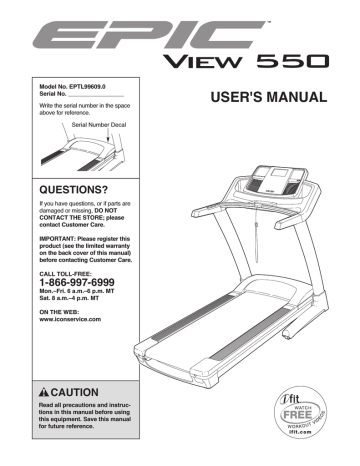 Epic 2025 treadmill manual