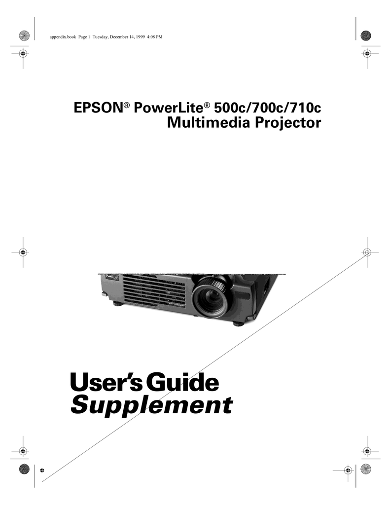 Epson 500C Projector User Manual Manualzz