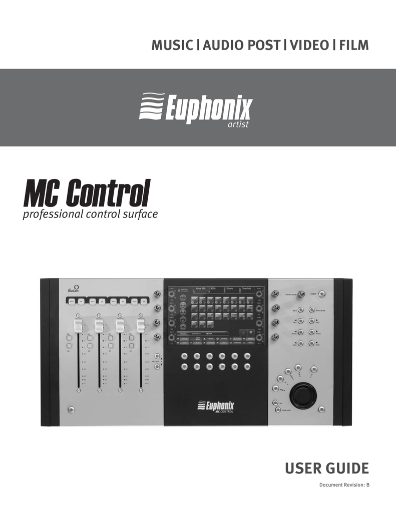 Euphonix MC Control Music Mixer User Manual Manualzz