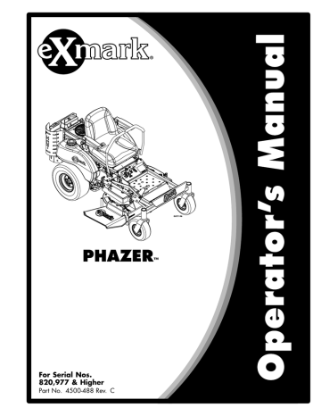 Exmark 820 Lawn Mower User Manual | Manualzz