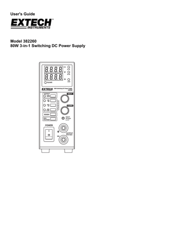 Extech Instruments 382260 Power Supply User Manual | Manualzz