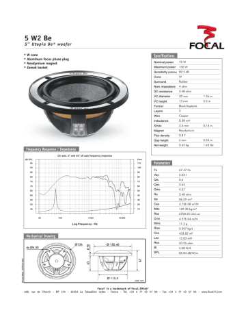 Focal 5 W2 Be Car Speaker User Manual | Manualzz