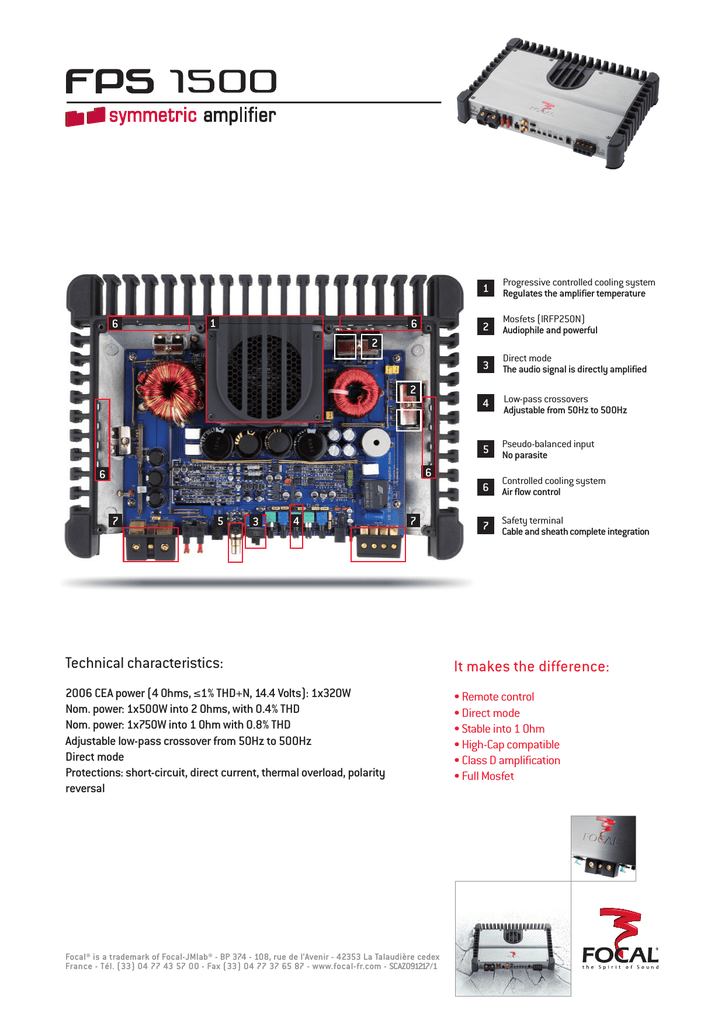 Focal FPS 1500 Car Amplifier User Manual | Manualzz