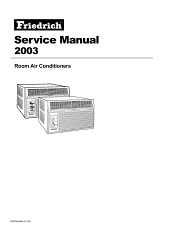Friedrich 2003 Air Conditioner User Manual | Manualzz