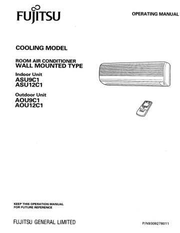 Fujitsu Aou12c1 Air Conditioner User Manual Manualzz - Fujitsu Wall Mounted Air Conditioner Manual