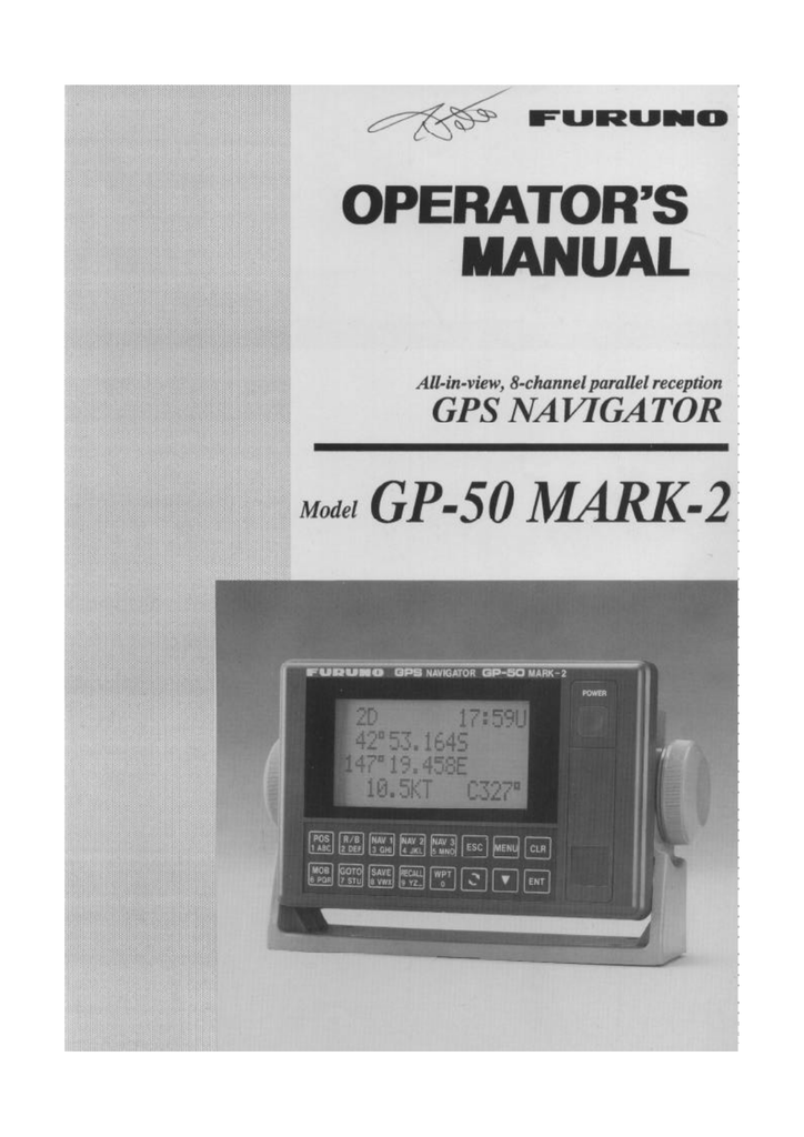 Furuno GP32 Fish Finder User Manual | Manualzz