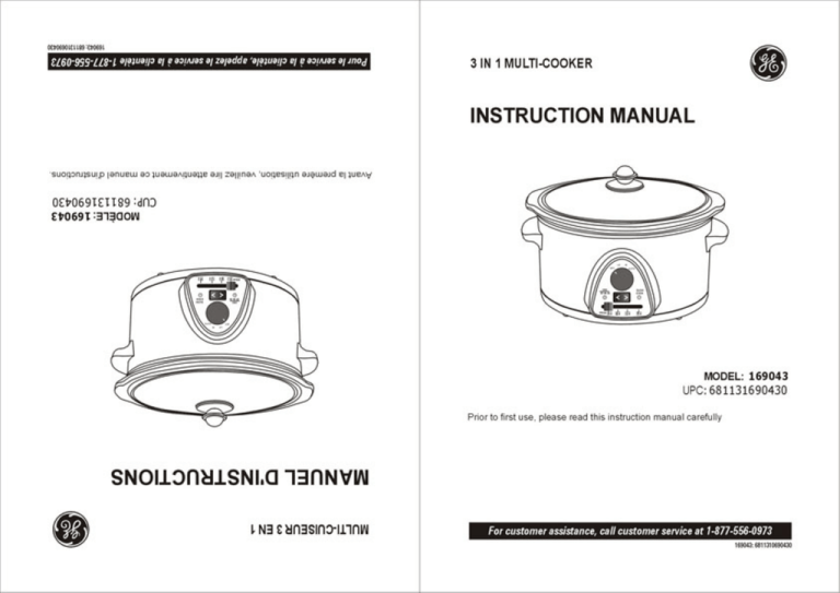 Ge Slow Cooker User Manual Manualzz