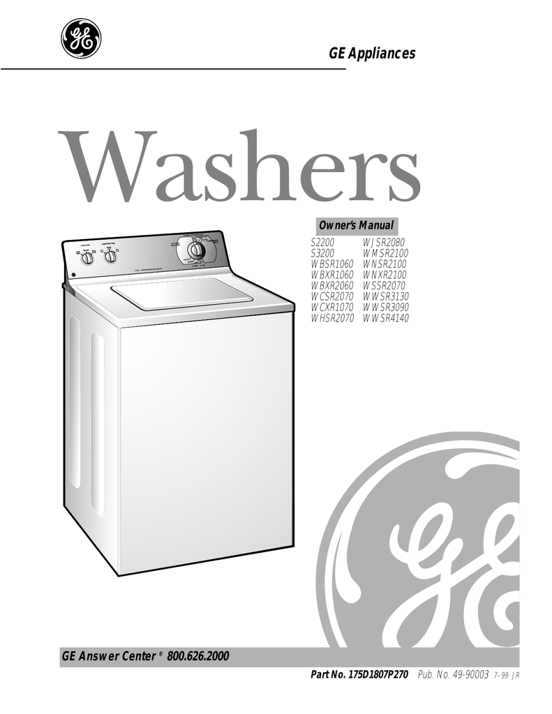 GE 175D1807P270 Washer User Manual Manualzz