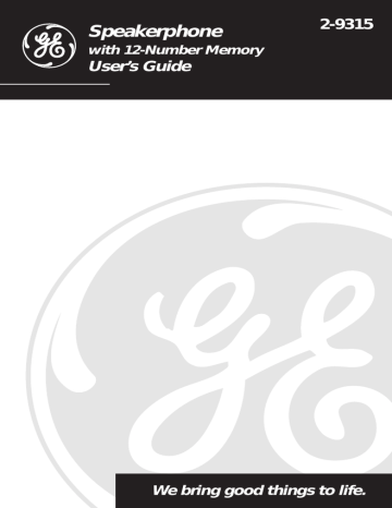 GE 2-9315 User manual | Manualzz