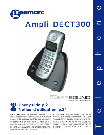 Geemarc T300 Telephone User guide | Manualzz