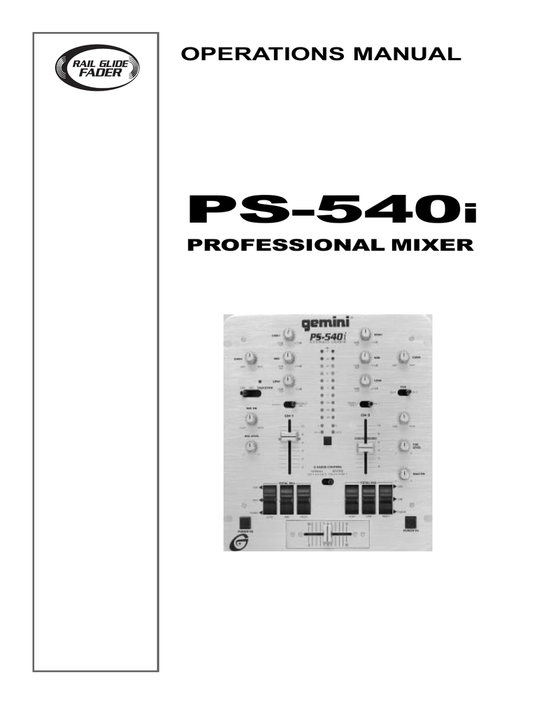 Gemini Ps 540i User Manual Manualzz