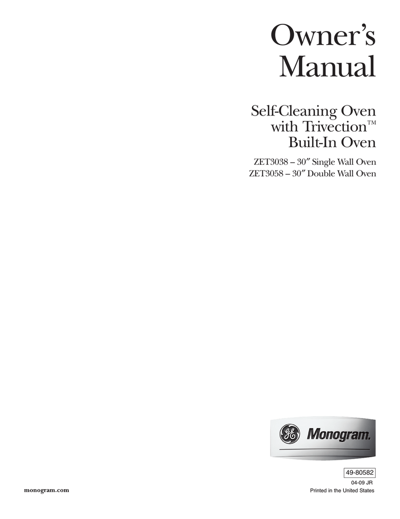 Ge Zet3058bhbb Zet3058shss Zet3038bhbb Zet3038shss User Manual Manualzz