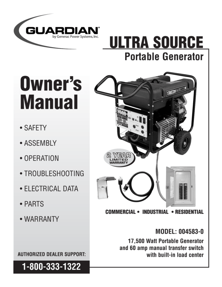 Generac 004583-0 Portable Generator User Manual | Manualzz