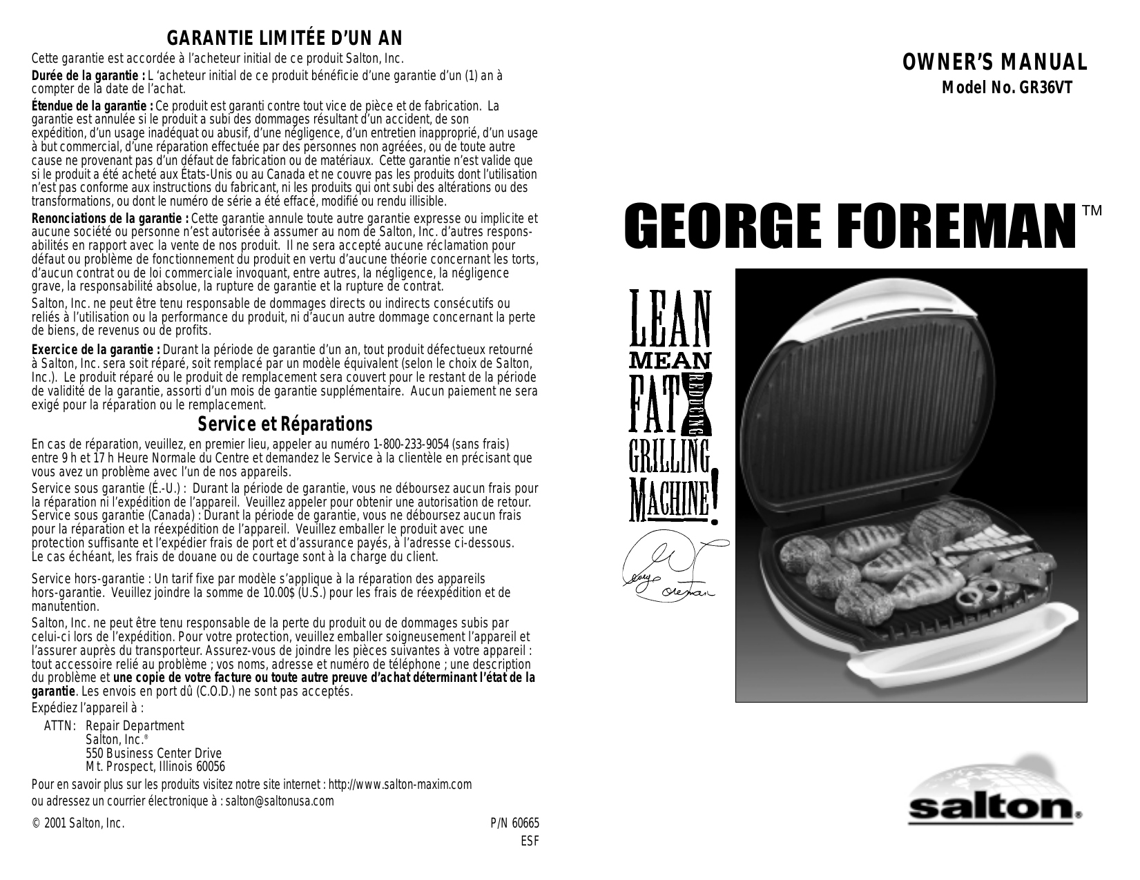 George foreman grill instructions