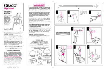 Graco 3170 High Chair User Manual | Manualzz