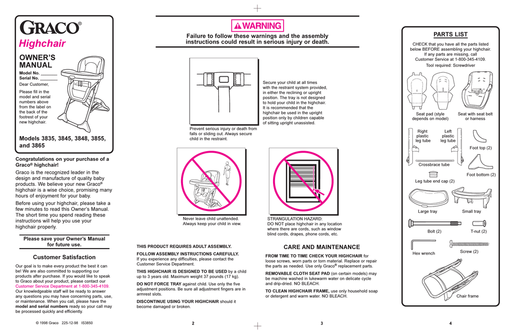 Graco Contempo Highchair Replacement Seat Pad Cover Cushion Velcromag
