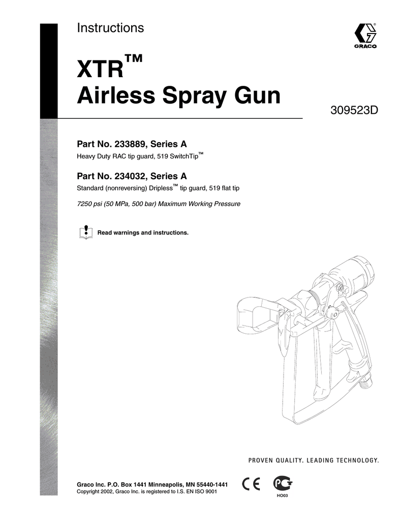 Graco Inc. 233718 Paint Sprayer User Manual Manualzz