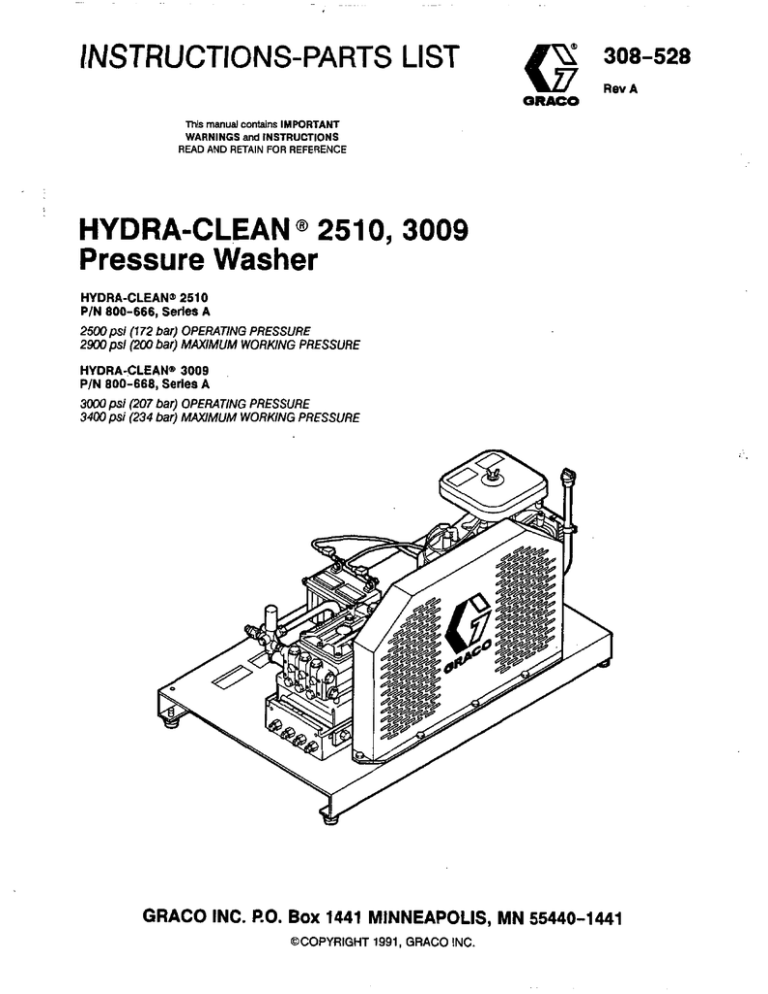 Graco Inc. 800-666 Pressure Washer User Manual | Manualzz