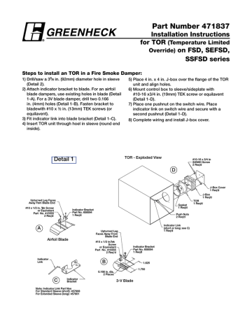 Greenheck Fan 471837 Ventilation Hood User Manual | Manualzz