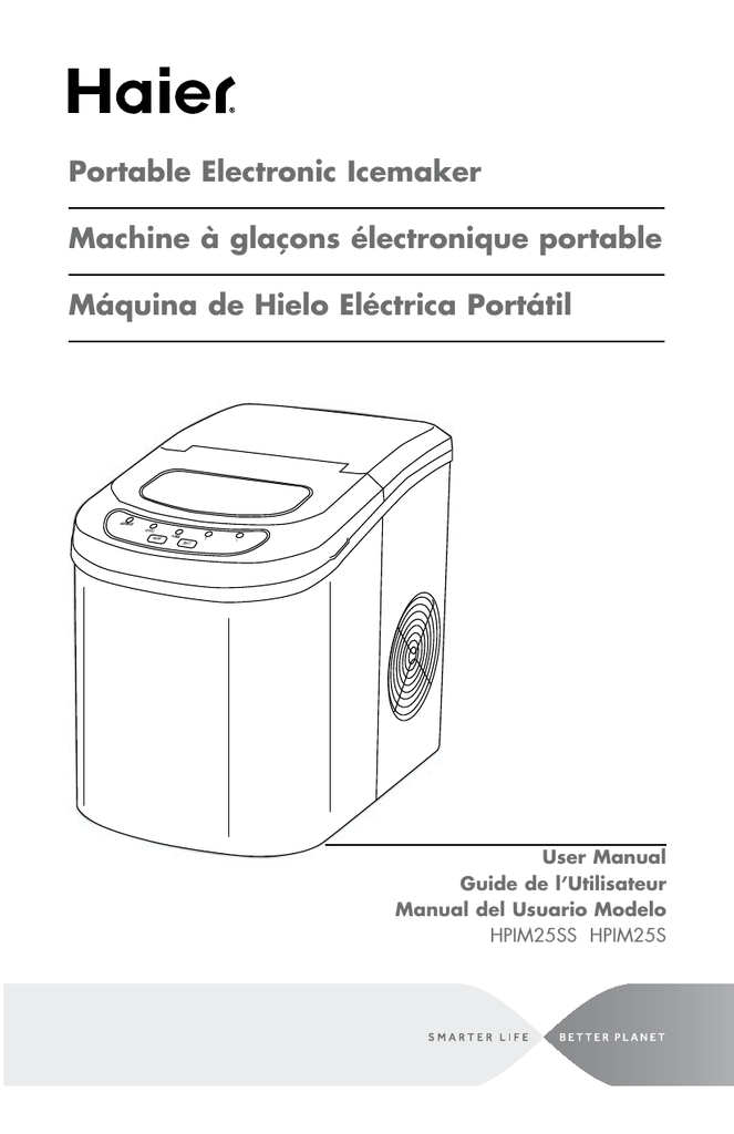 Haier Hpim25s Ice Maker User Manual Manualzz