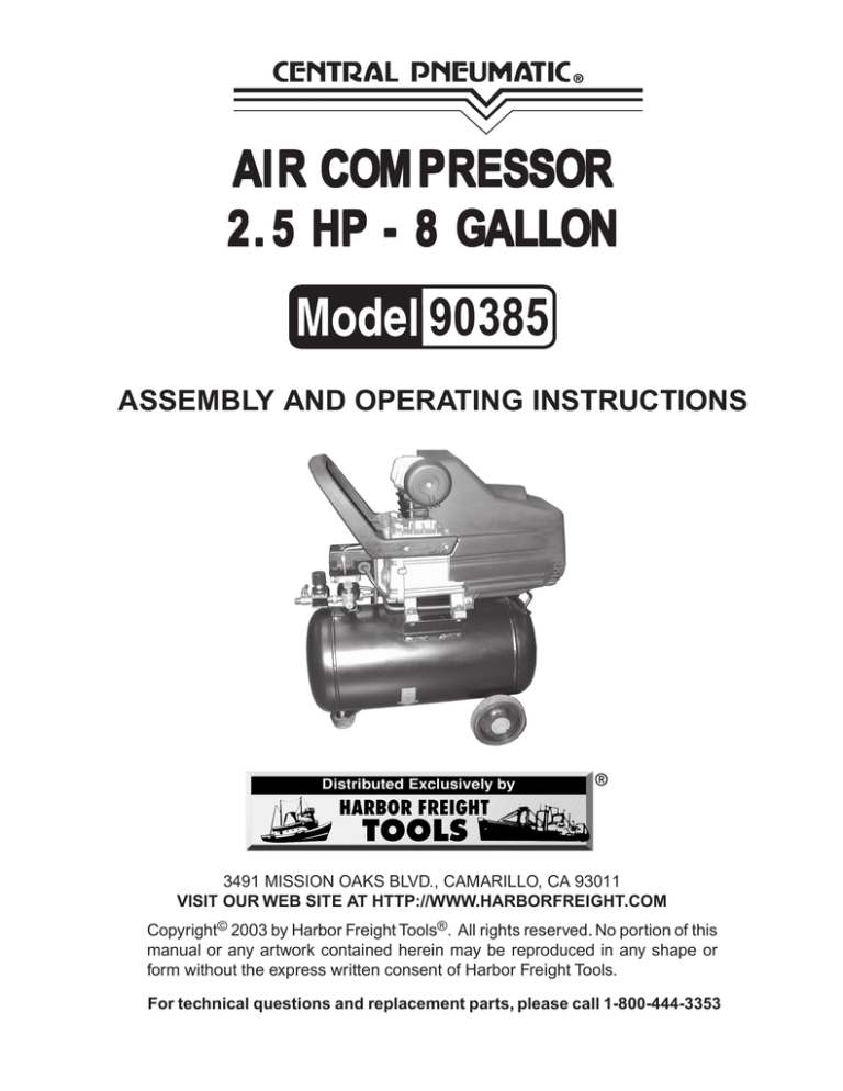 Central Pneumatic 30 Gallon Air Compressor Parts Diagram Reviewmotors.co